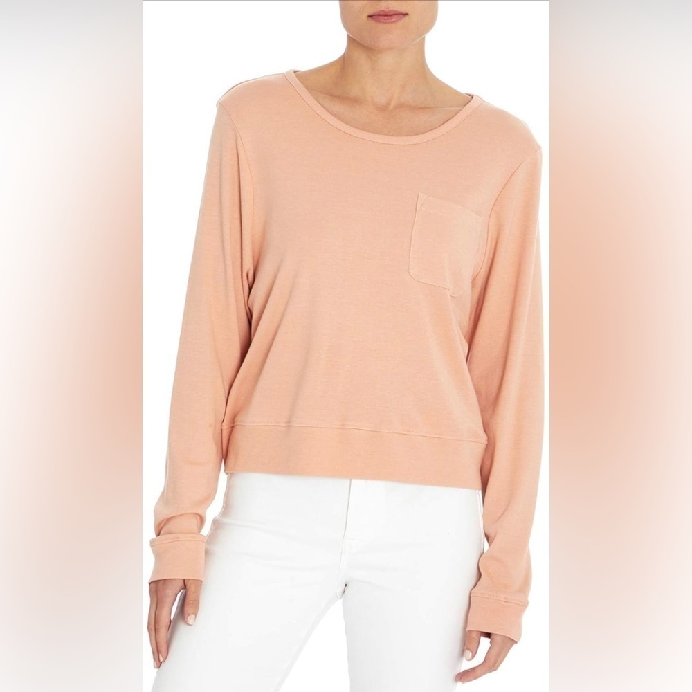 Three Dots Women's Long Sleeve 1 Pocket Tee Size XL